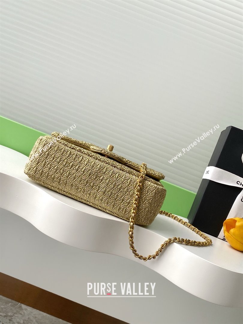 Chanel Braided Lurex Gold-Tone Metal Flap Bag AS5279 Gold 2025 (yezi-250526003)