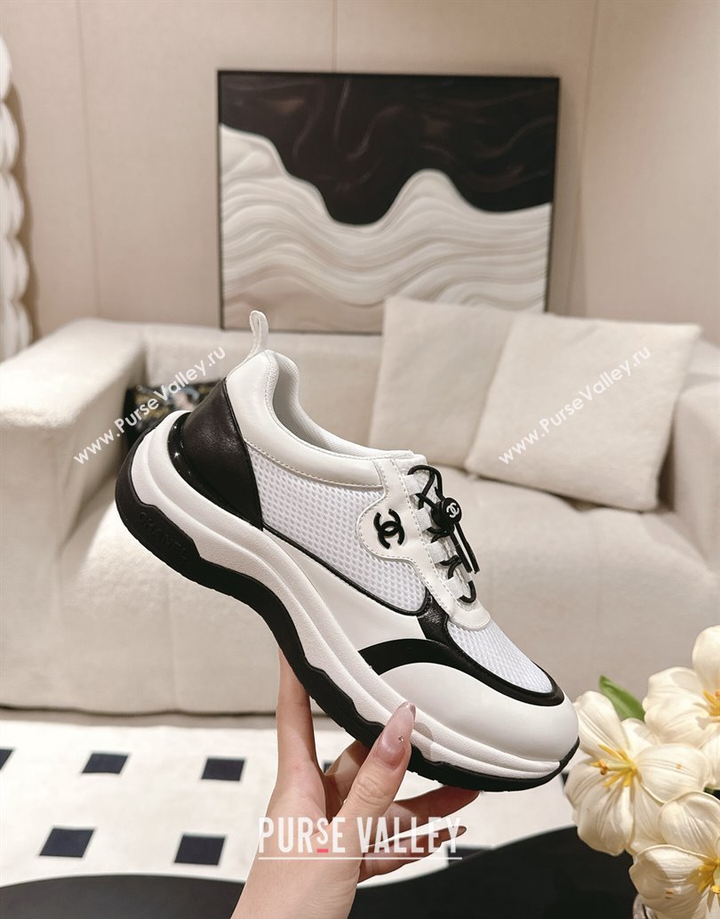 Chanel Calfskin and Mesh Sneakers White 2025 CH061006 (SS-250610024)