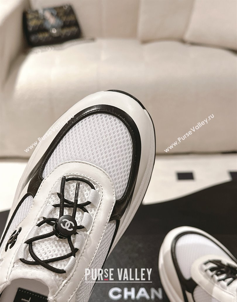 Chanel Calfskin and Mesh Sneakers White 2025 CH061006 (SS-250610024)