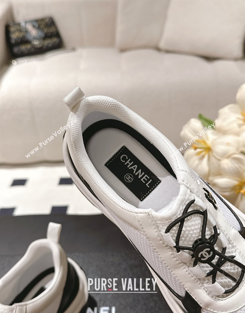 Chanel Calfskin and Mesh Sneakers White 2025 CH061006 (SS-250610024)