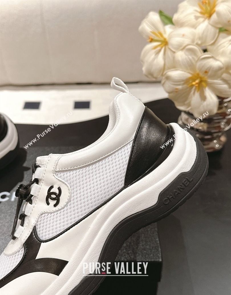 Chanel Calfskin and Mesh Sneakers White 2025 CH061006 (SS-250610024)