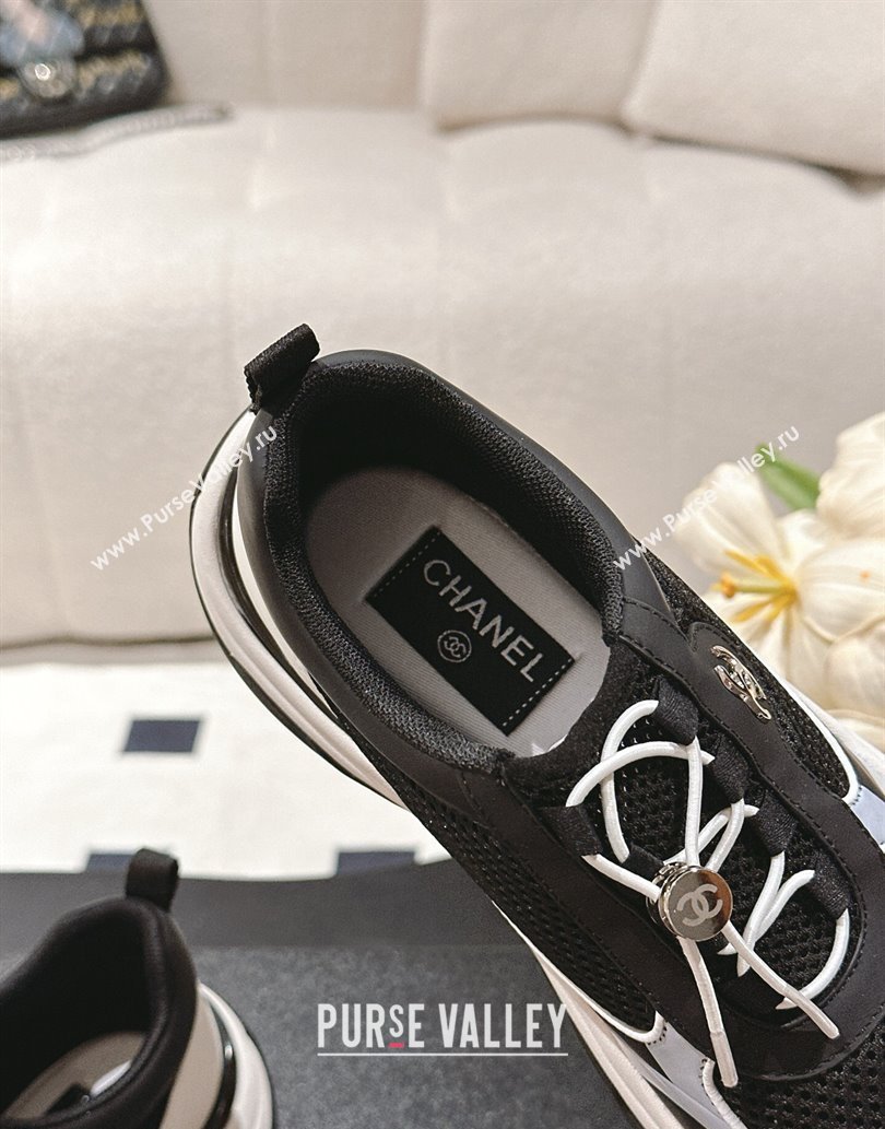 Chanel Calfskin and Mesh Sneakers Black 2025 CH061006 (SS-250610027)