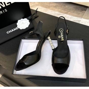 Chanel Calfskin Suede Mary Janes Pump 8.5cm with Pearls Heel Black 2025 CH061009 (MD-250610057)