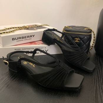 Chanel Suede Sandals 3cm with CC Black 2025 G46329 (MD-250610061)
