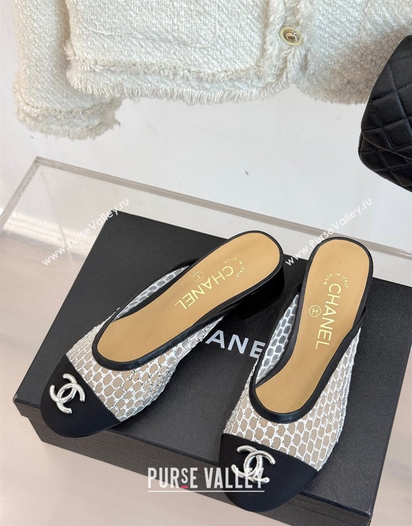 Chanel Mesh Heel Mules Black 2025 CH061014 (MD-250610083)