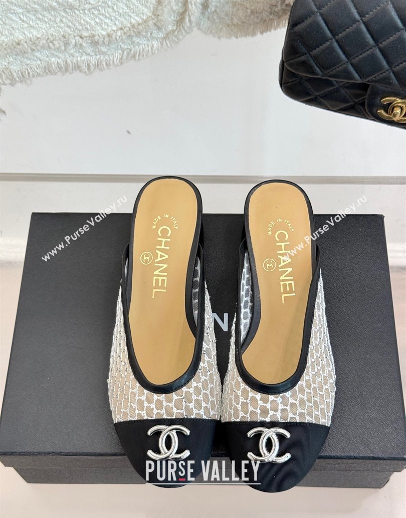 Chanel Mesh Heel Mules Black 2025 CH061014 (MD-250610083)