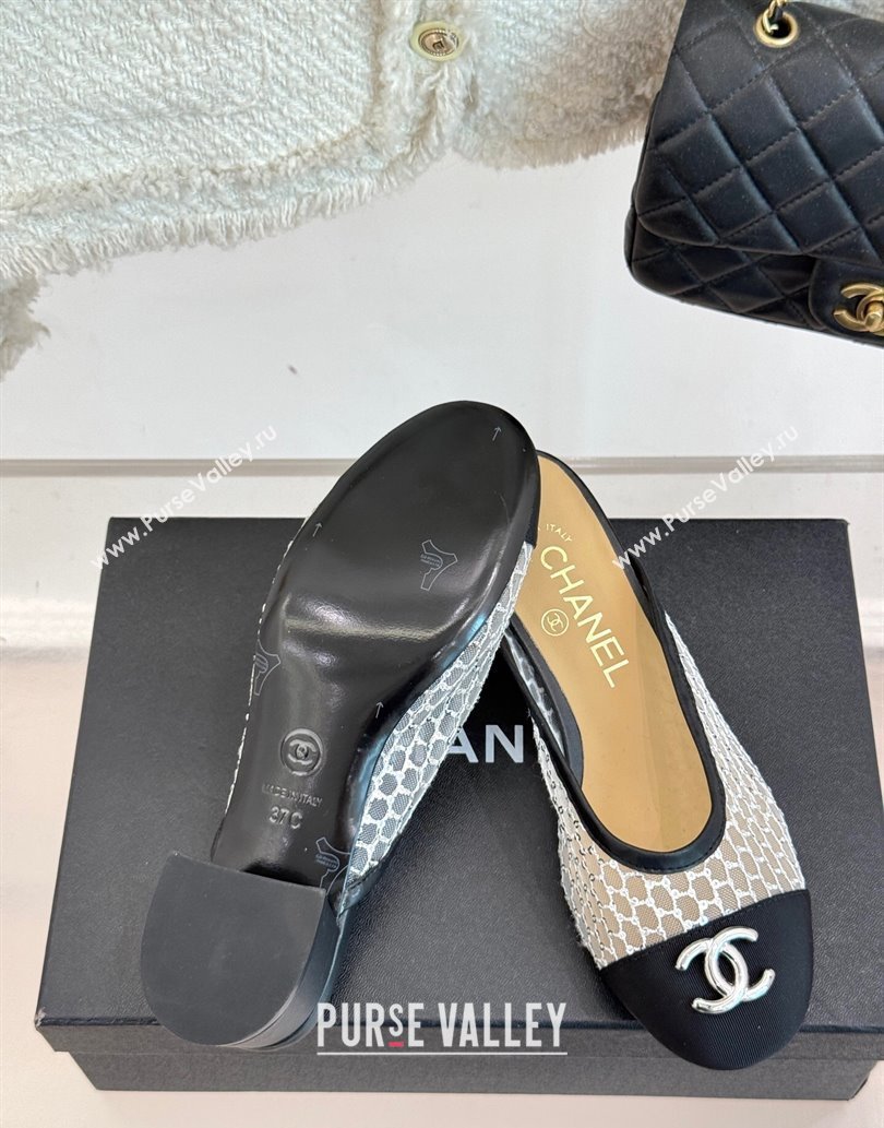 Chanel Mesh Heel Mules Black 2025 CH061014 (MD-250610083)