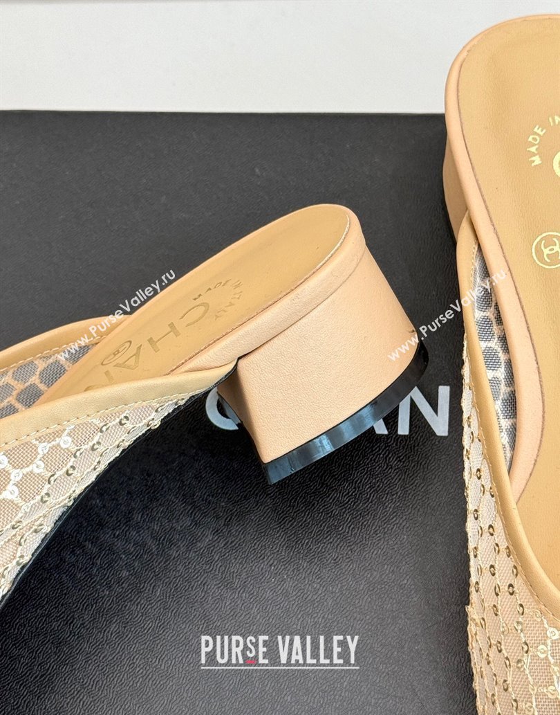 Chanel Mesh Heel Mules Beige 2025 CH061014 (MD-250610084)