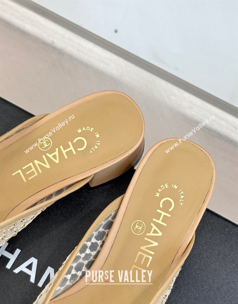Chanel Mesh Heel Mules Beige 2025 CH061014 (MD-250610084)