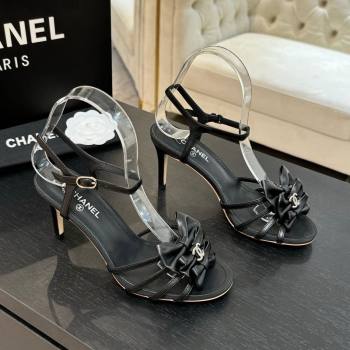 Chanel Lambskin Heel Sandals with Double Bow Black 2025 CH061019 (MD-250610109)
