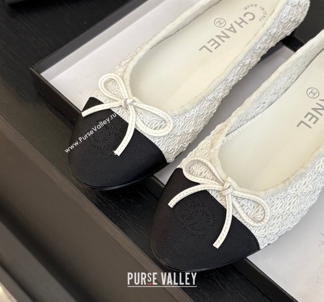 Chanel Embroidery Grosgrain Ballet Flats White 2025 CH061021 (MD-250610121)