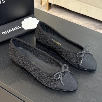 Chanel Embroidery Grosgrain Ballet Flats Black 2025 CH061021 (MD-250610123)
