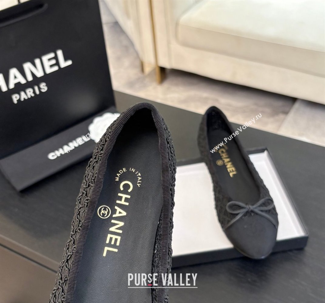 Chanel Embroidery Grosgrain Ballet Flats Black 2025 CH061021 (MD-250610123)