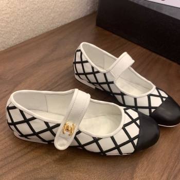 Chanel Quilted Calfskin Mary Janes Ballet Flats White 2025 CH061022 (MD-250610133)