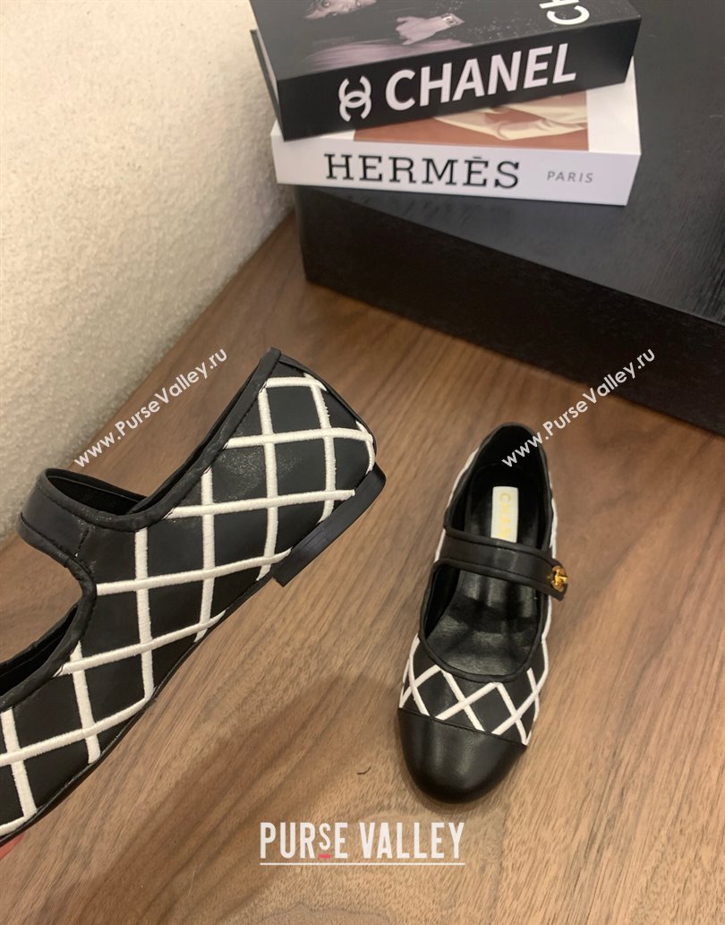 Chanel Quilted Calfskin Mary Janes Ballet Flats Black 2025 CH061022 (MD-250610134)