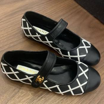 Chanel Quilted Calfskin Mary Janes Ballet Flats Black 2025 CH061022 (MD-250610134)