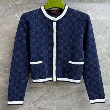 Gucci GG Cardigan Dark Blue 2025 0611 (QI-250611002)