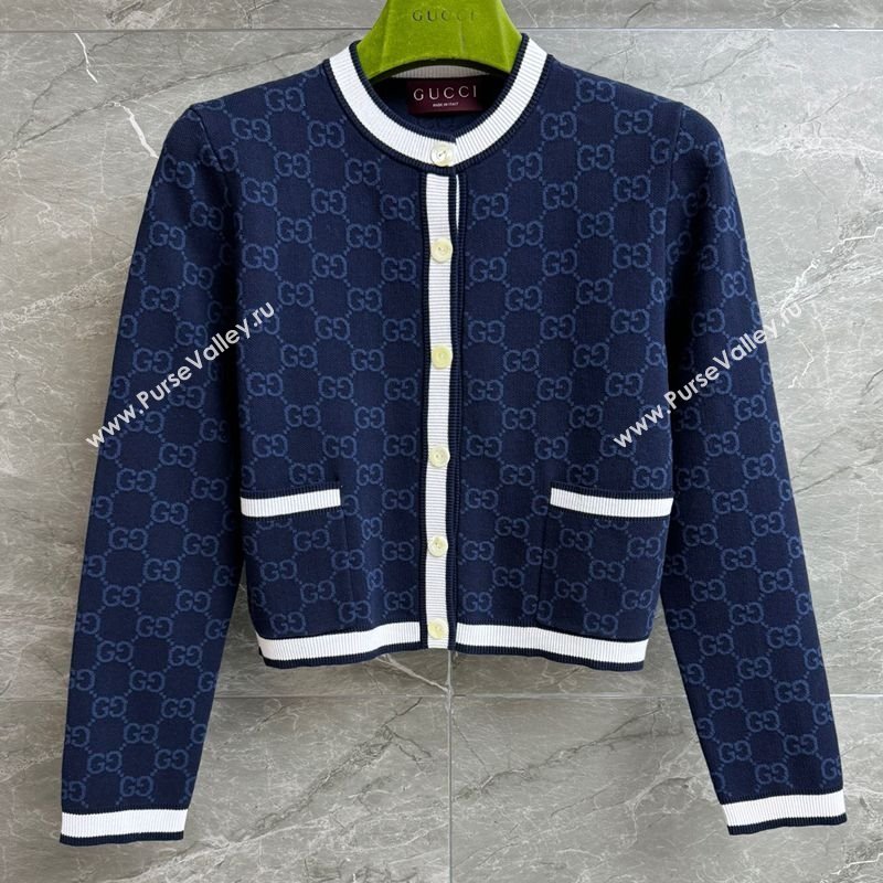Gucci GG Cardigan Dark Blue 2025 0611 (QI-250611002)