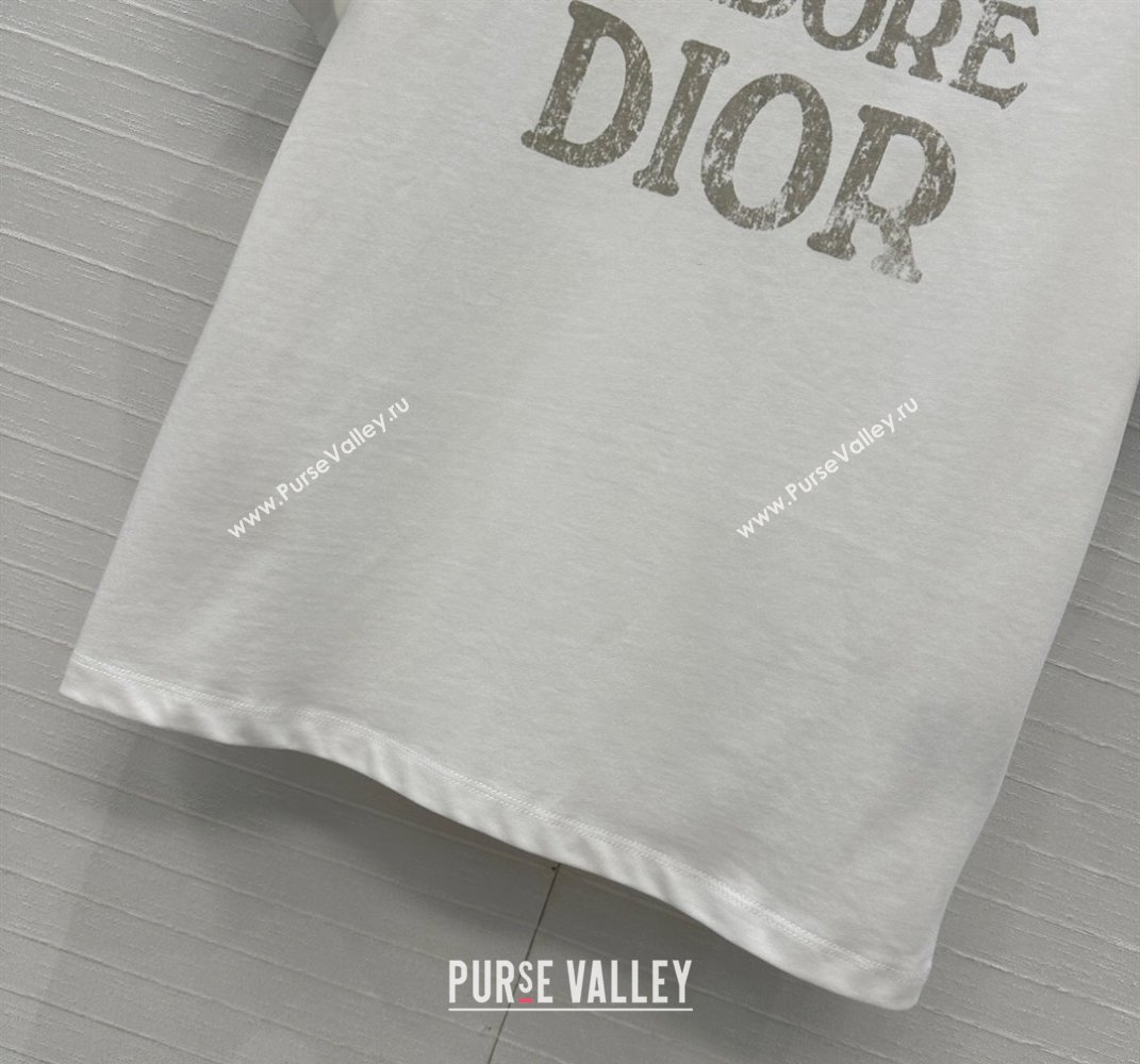 Dior Cotton T-Shirt with Studs White 2025 DR061202 (QI-250612012)