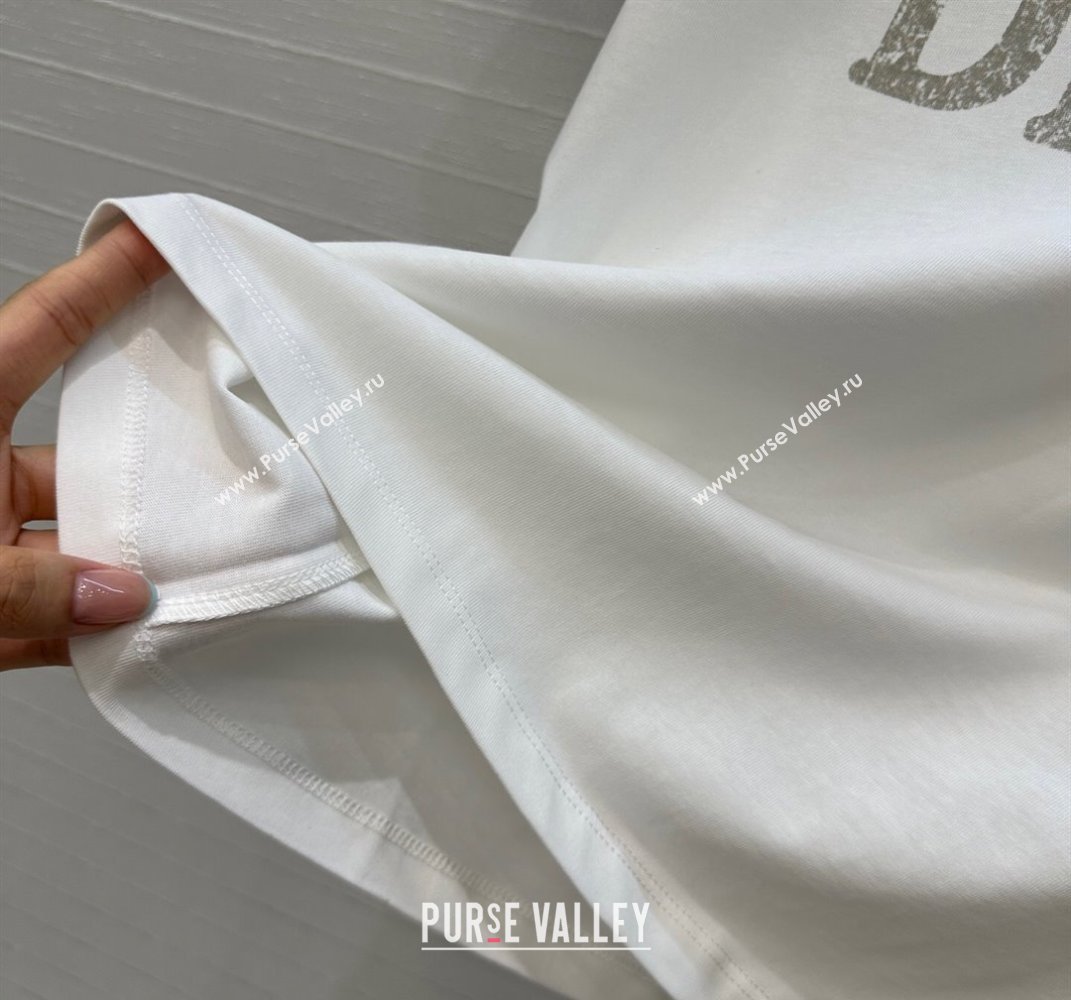 Dior Cotton T-Shirt with Studs White 2025 DR061202 (QI-250612012)
