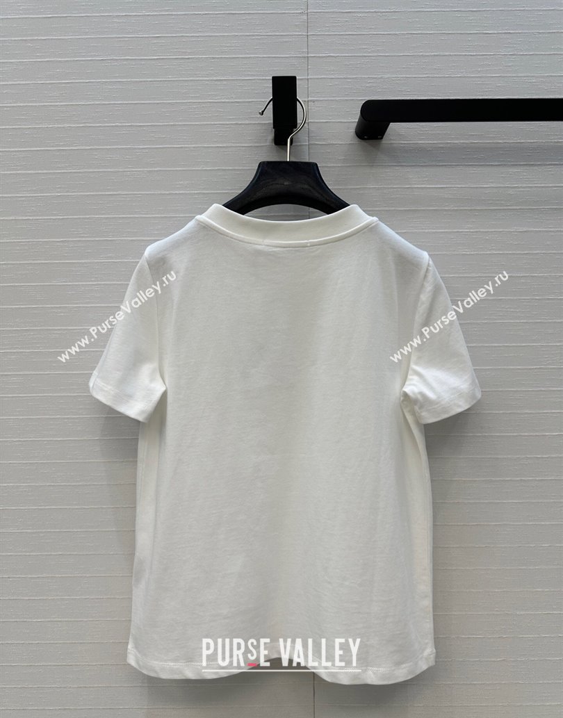 Dior Cotton T-Shirt with Studs White 2025 DR061202 (QI-250612012)