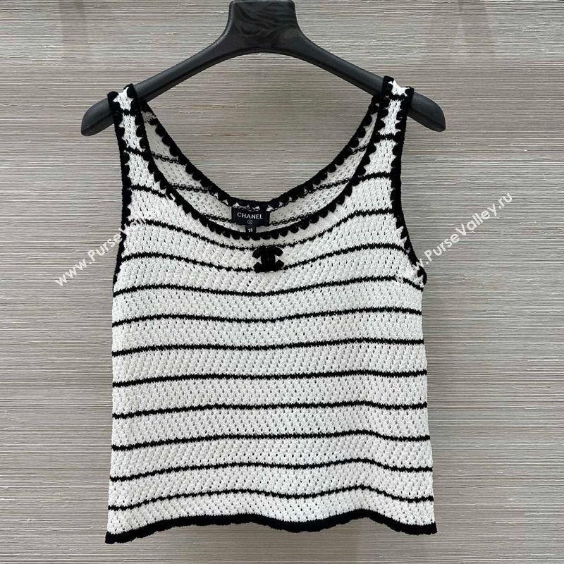 Chanel Knit Vest White 2025 061105 (QI-250611017)