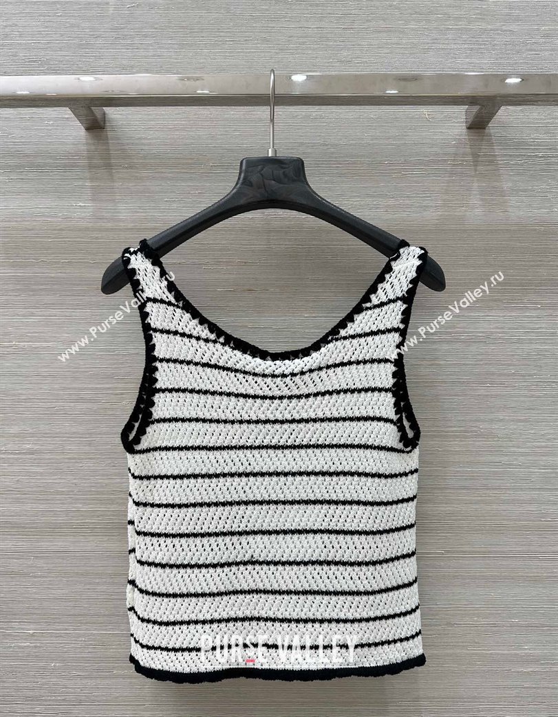 Chanel Knit Vest White 2025 061105 (QI-250611017)
