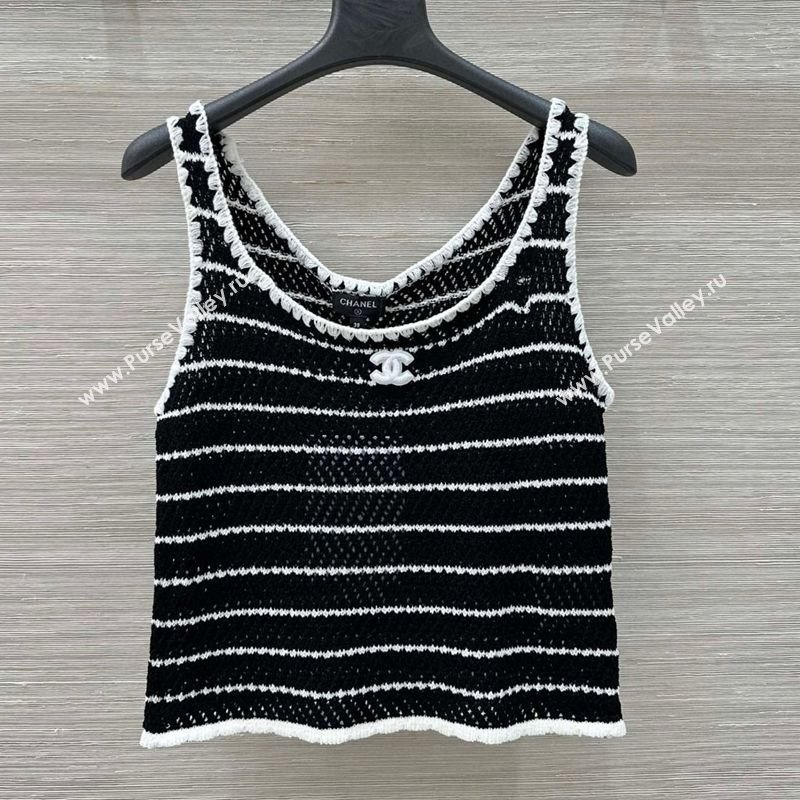 Chanel Knit Vest Black 2025 061105 (QI-250611018)