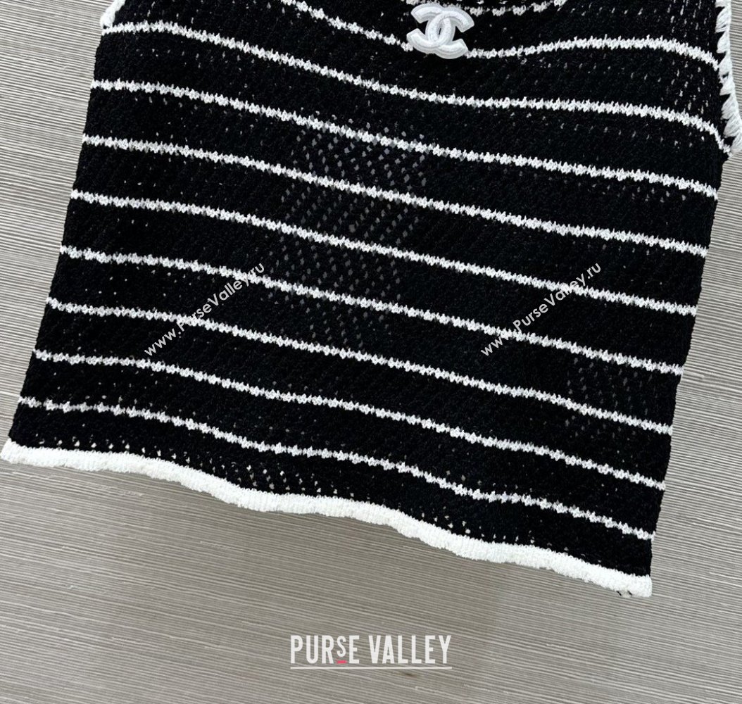 Chanel Knit Vest Black 2025 061105 (QI-250611018)