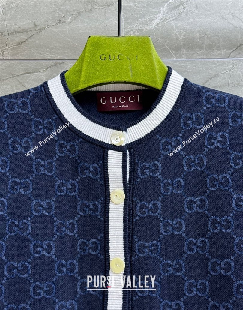 Gucci GG Cardigan Dark Blue 2025 0611 (QI-250611002)
