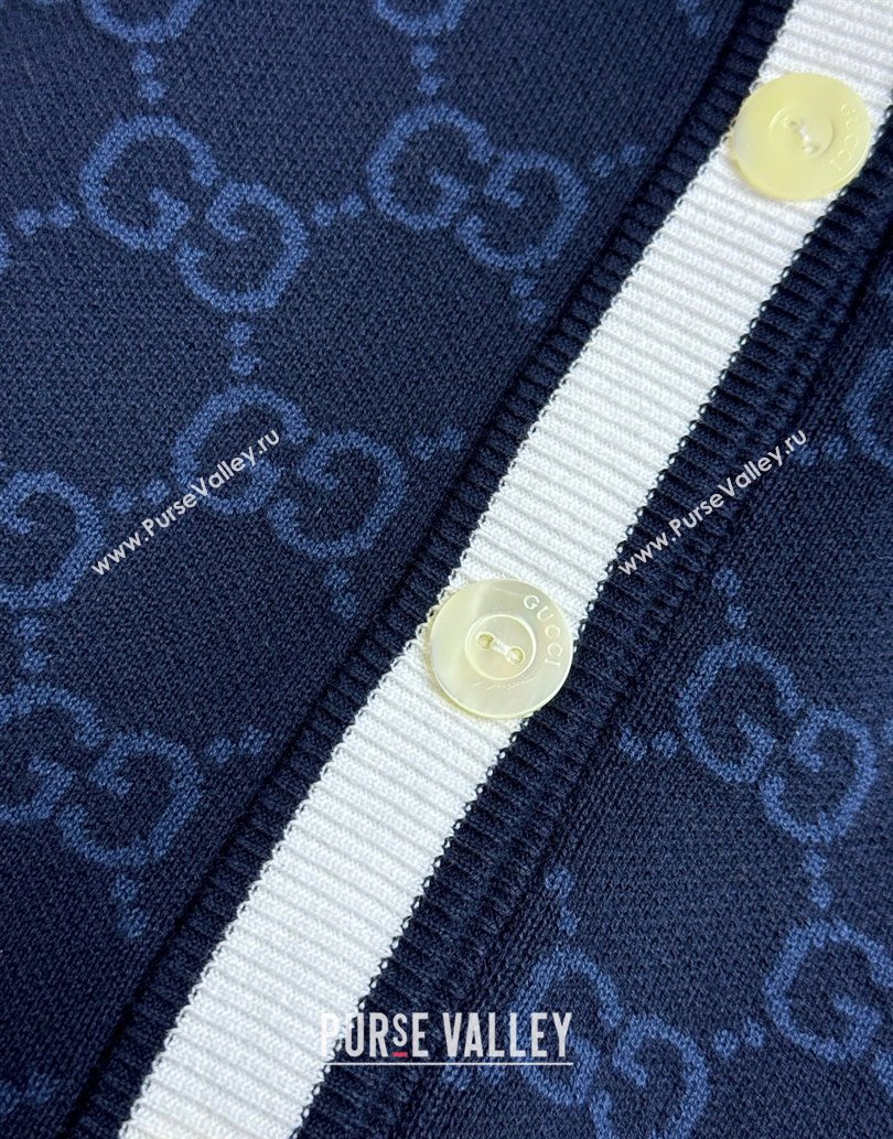 Gucci GG Cardigan Dark Blue 2025 0611 (QI-250611002)