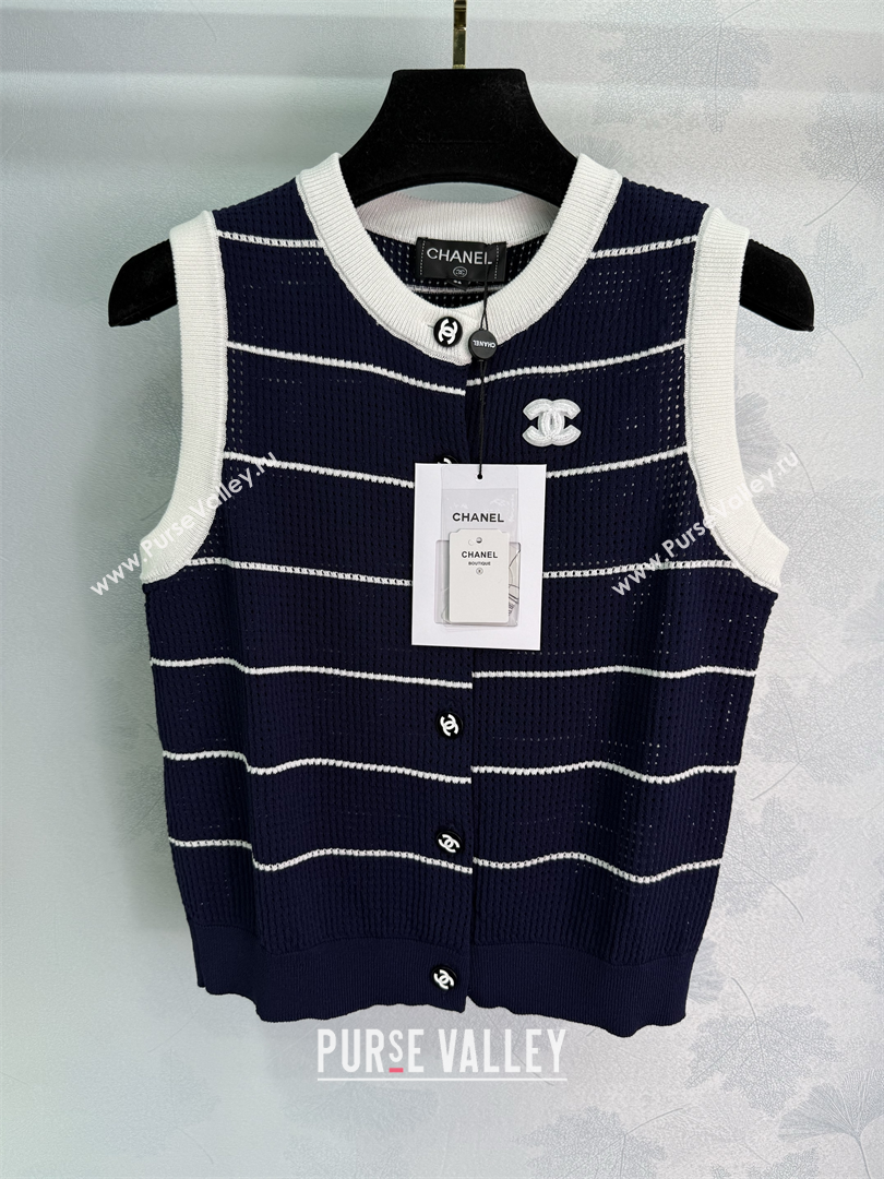 Chanel Knit Vest Black 2025 061107 (QI-250611025)
