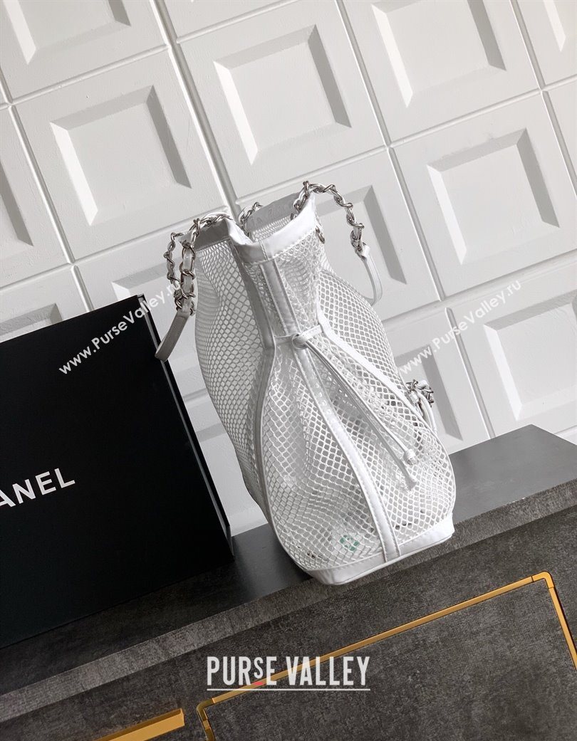 Chanel Large Mesh Patent Calfskin Shopping Bag White 2025 CH052603 (yezi-250702084)