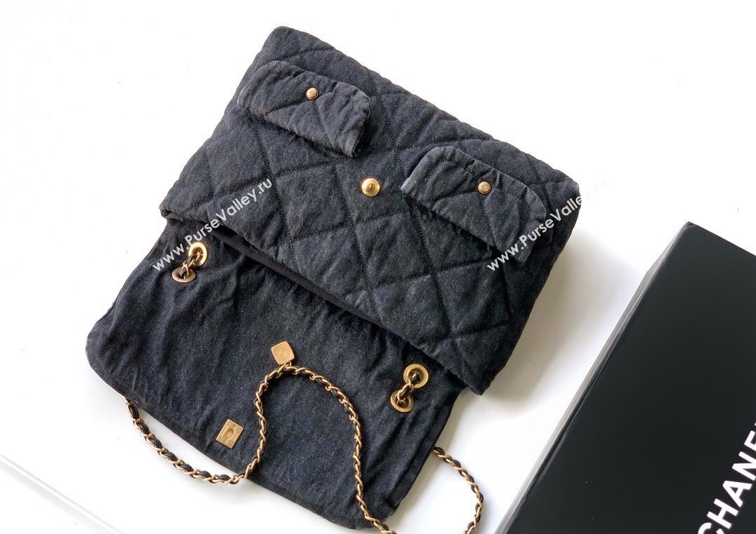 Chanel Denim Flap Bag with Pockets Black 2025 CH070301 (yezi-250703011)