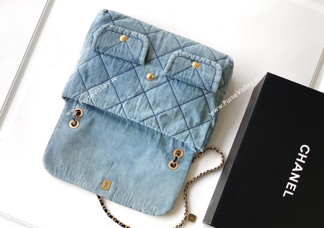 Chanel Denim Flap Bag with Pockets Light Blue 2025 CH070301 (yezi-250703012)