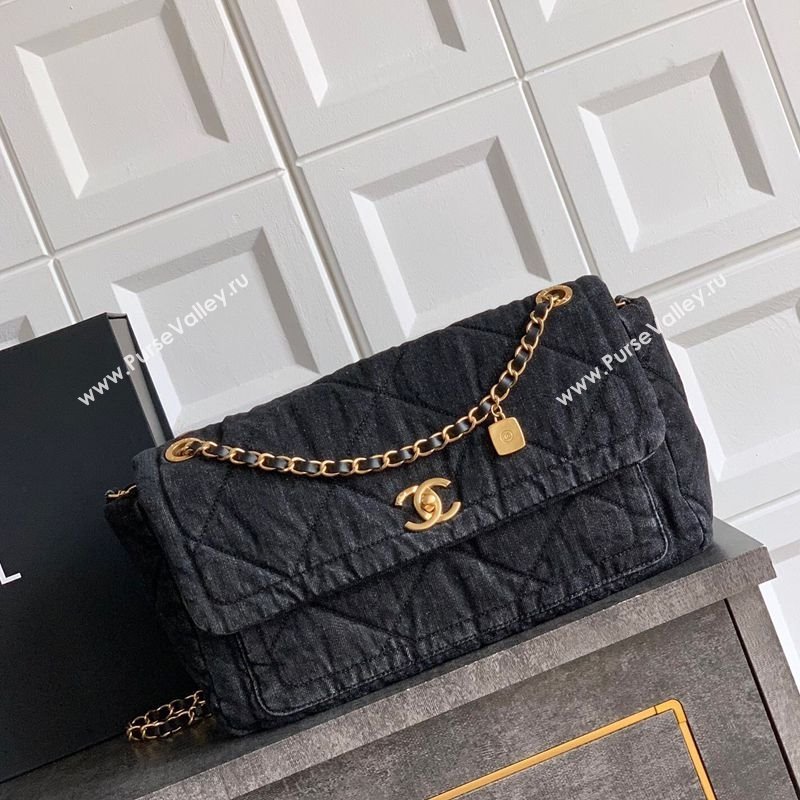 Chanel Denim Flap Bag with Large Pocket Black 2025 CH070301 (yezi-250703013)