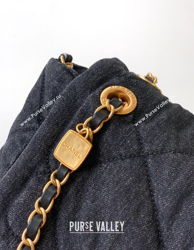 Chanel Denim Flap Bag with Large Pocket Black 2025 CH070301 (yezi-250703013)