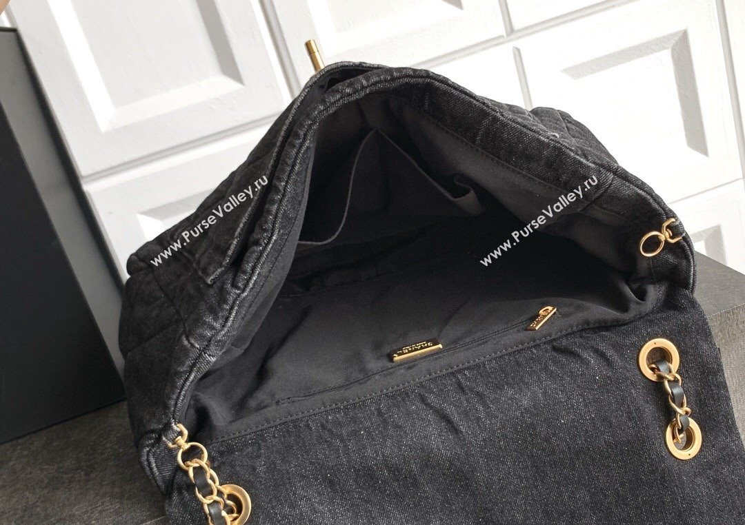 Chanel Denim Flap Bag with Large Pocket Black 2025 CH070301 (yezi-250703013)
