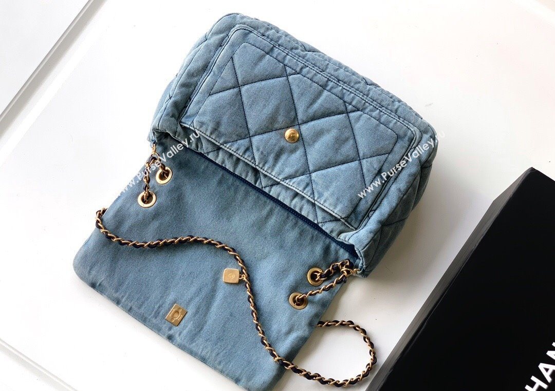Chanel Denim Flap Bag with Large Pocket Light Blue 2025 CH070301 (yezi-250703014)