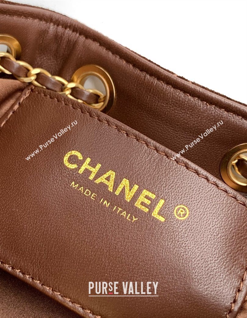 Chanel 25 Mini Hobo Handbag in Suede Dark Brown 2025 AS5631 (yezi-250703001)