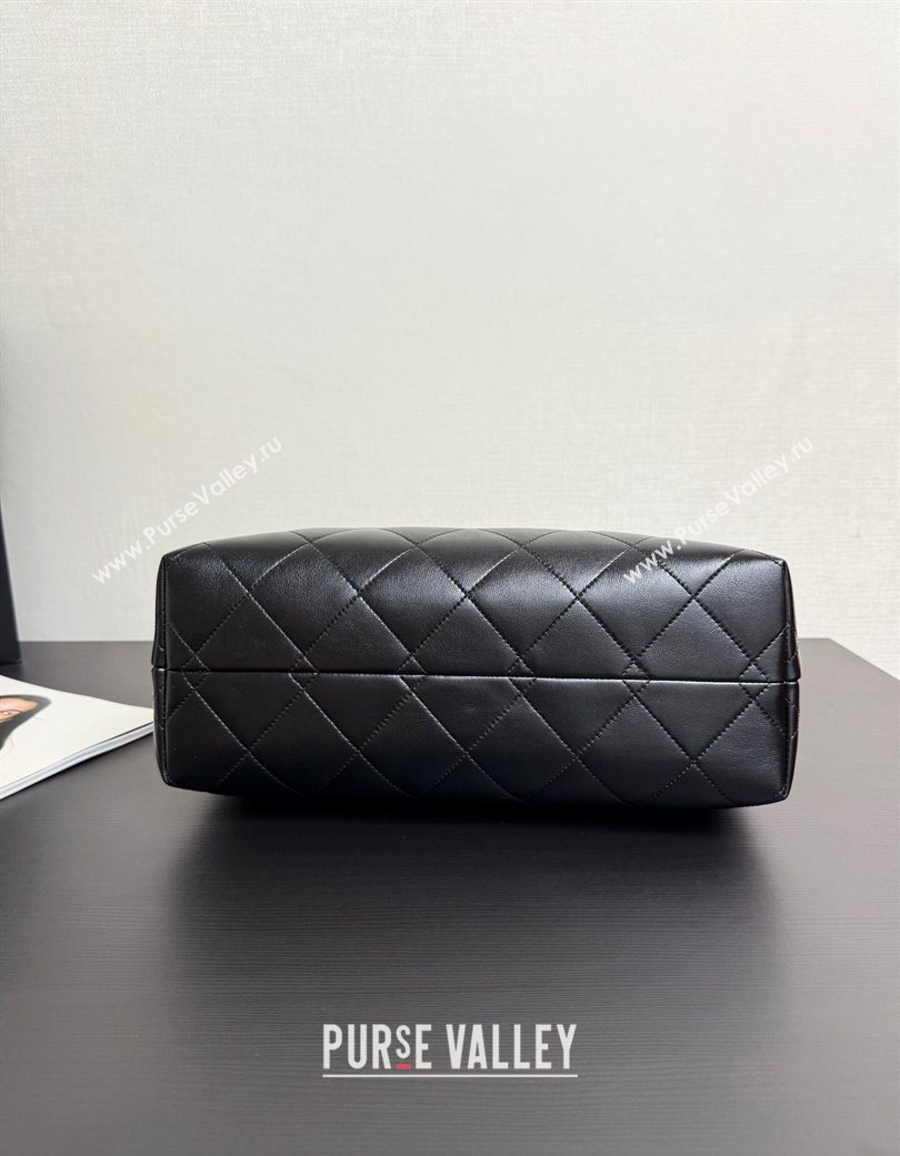 Chanel Suede Lambskin Small Shopping Bag Grey/Black 2025 AS5634 (yezi-250703002)
