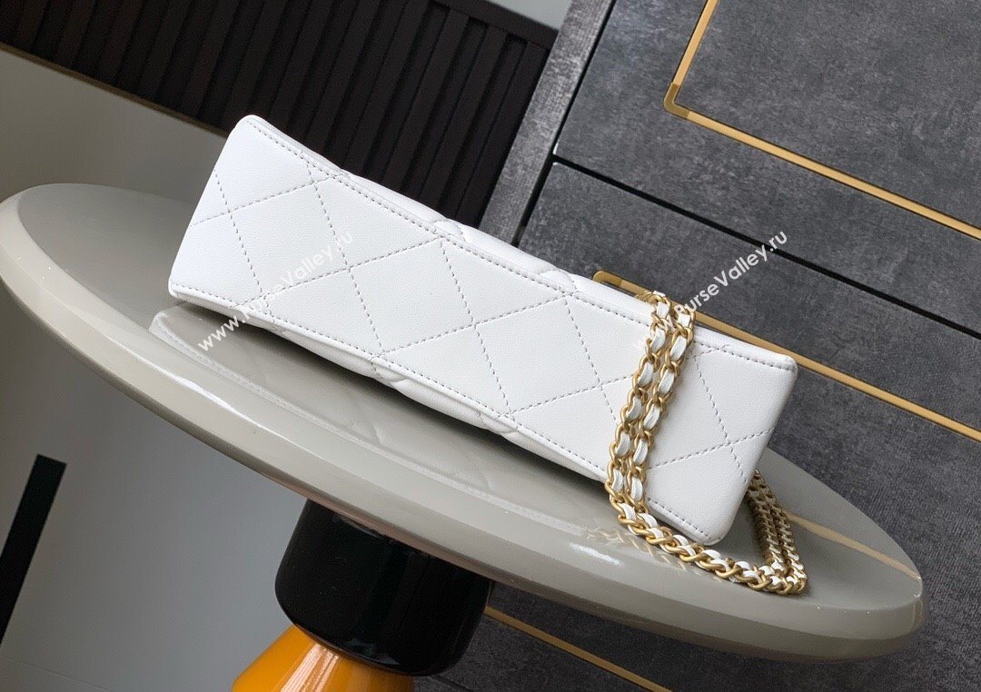 Chanel Shiny Lambskin Small Shopping bag with Pearls White 2025 AS5413 (yezi-250703026)