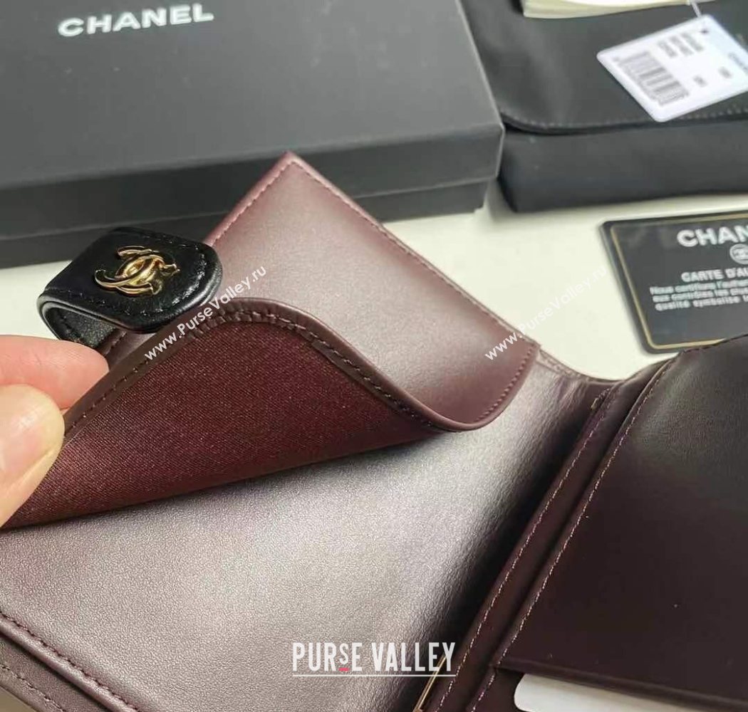 Chanel Lambskin Passport Cover Black/Gold 2025 A3658 (yezi-250702054)
