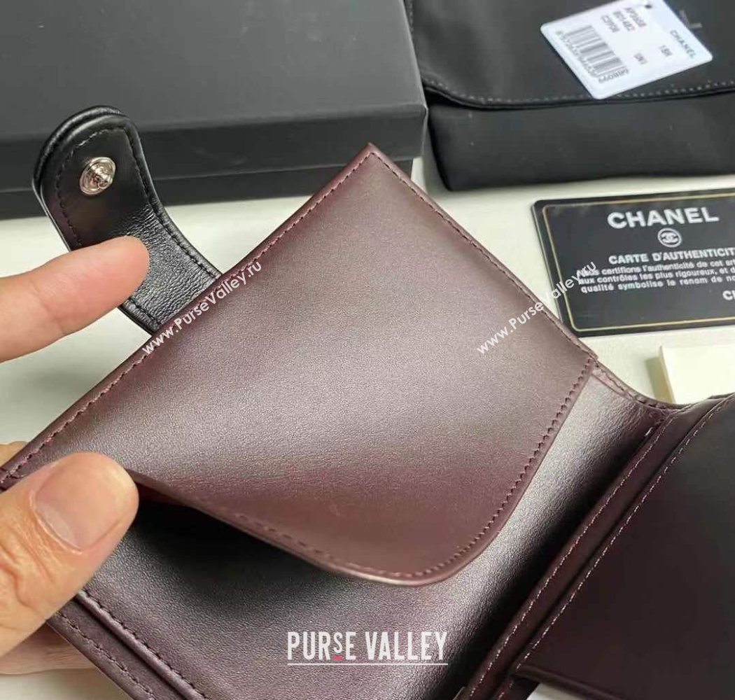 Chanel Lambskin Passport Cover Black/Silver 2025 A3658 (yezi-250702055)