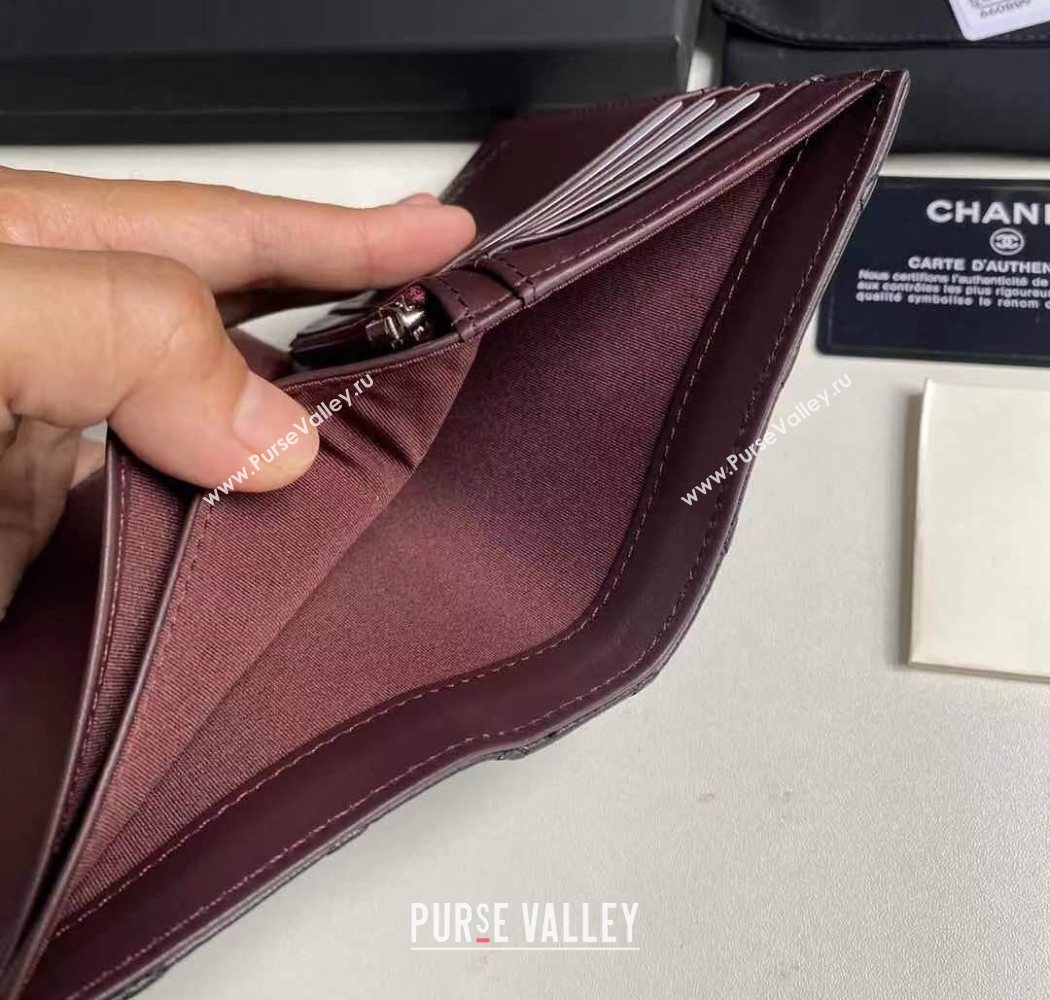 Chanel Lambskin Passport Cover Black/Silver 2025 A3658 (yezi-250702055)