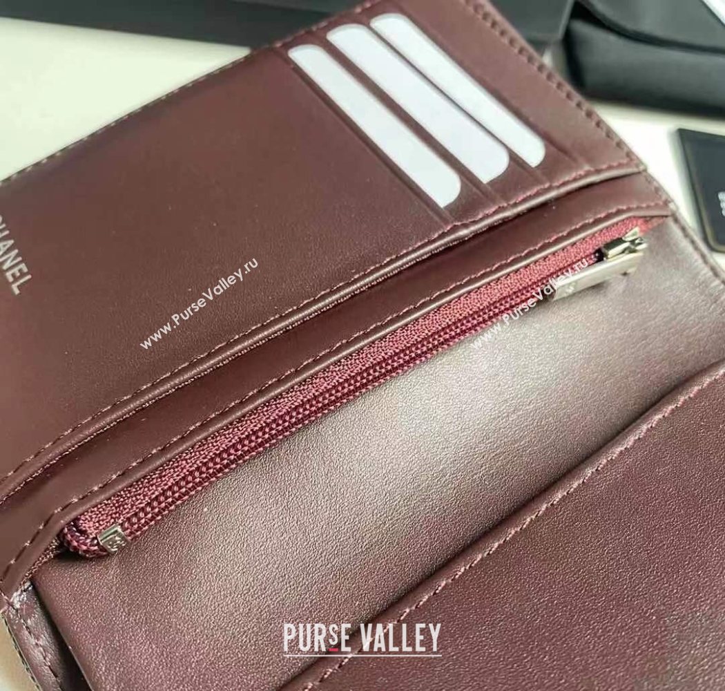 Chanel Grained Calfskin Passport Cover Black/Silver 2025 A3658 (yezi-250702056)