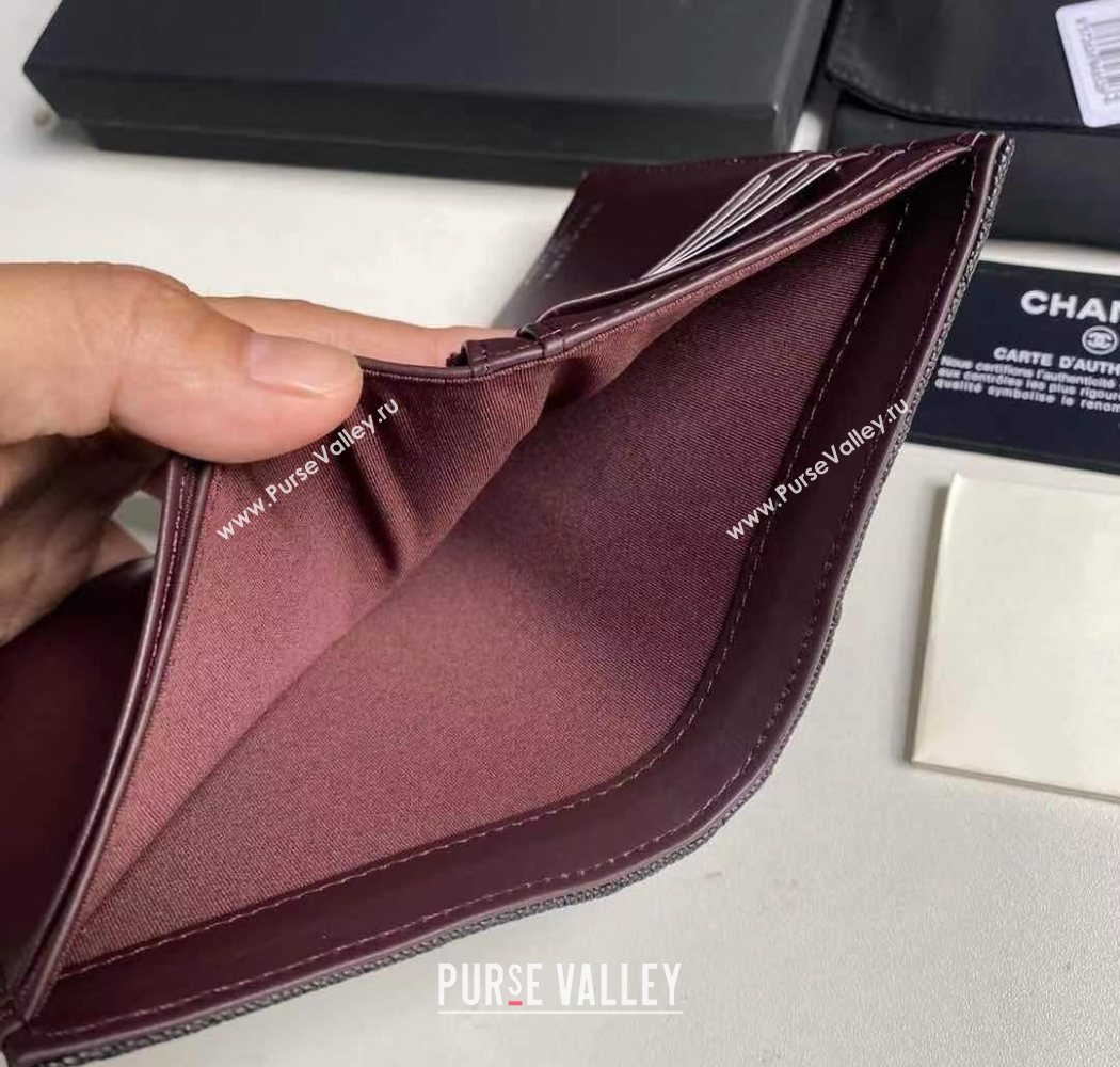 Chanel Grained Calfskin Passport Cover Black/Silver 2025 A3658 (yezi-250702056)