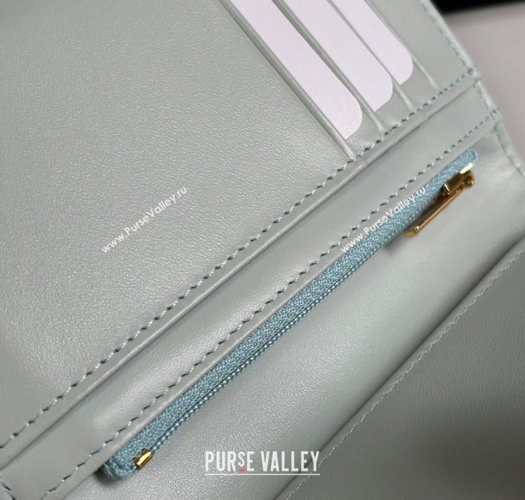 Chanel Grained Calfskin Passport Cover Pale Green/Gold 2025 A3658 (yezi-250702058)