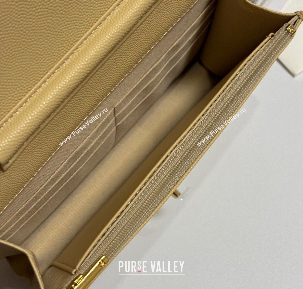 Chanel Grained Shiny Calfskin Classic Wallet on Chain WOC Yellow 2025 AP4241 (yezi-250703087)