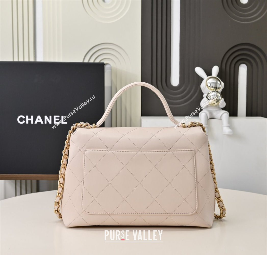 Chanel Calfskin Large Flap Bag with Top Handle Light Pink 2025 AS5467 (yezi-250703032)